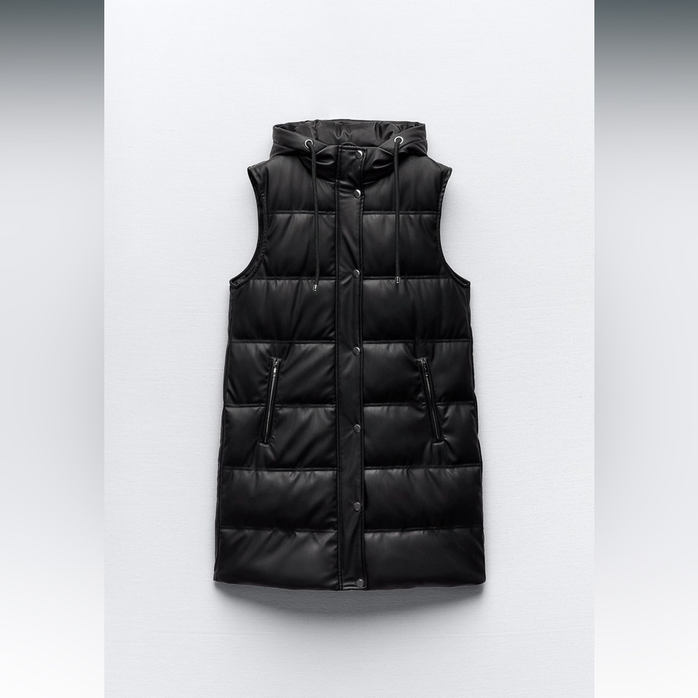 NWT Zara Faux Leather Longline Vest